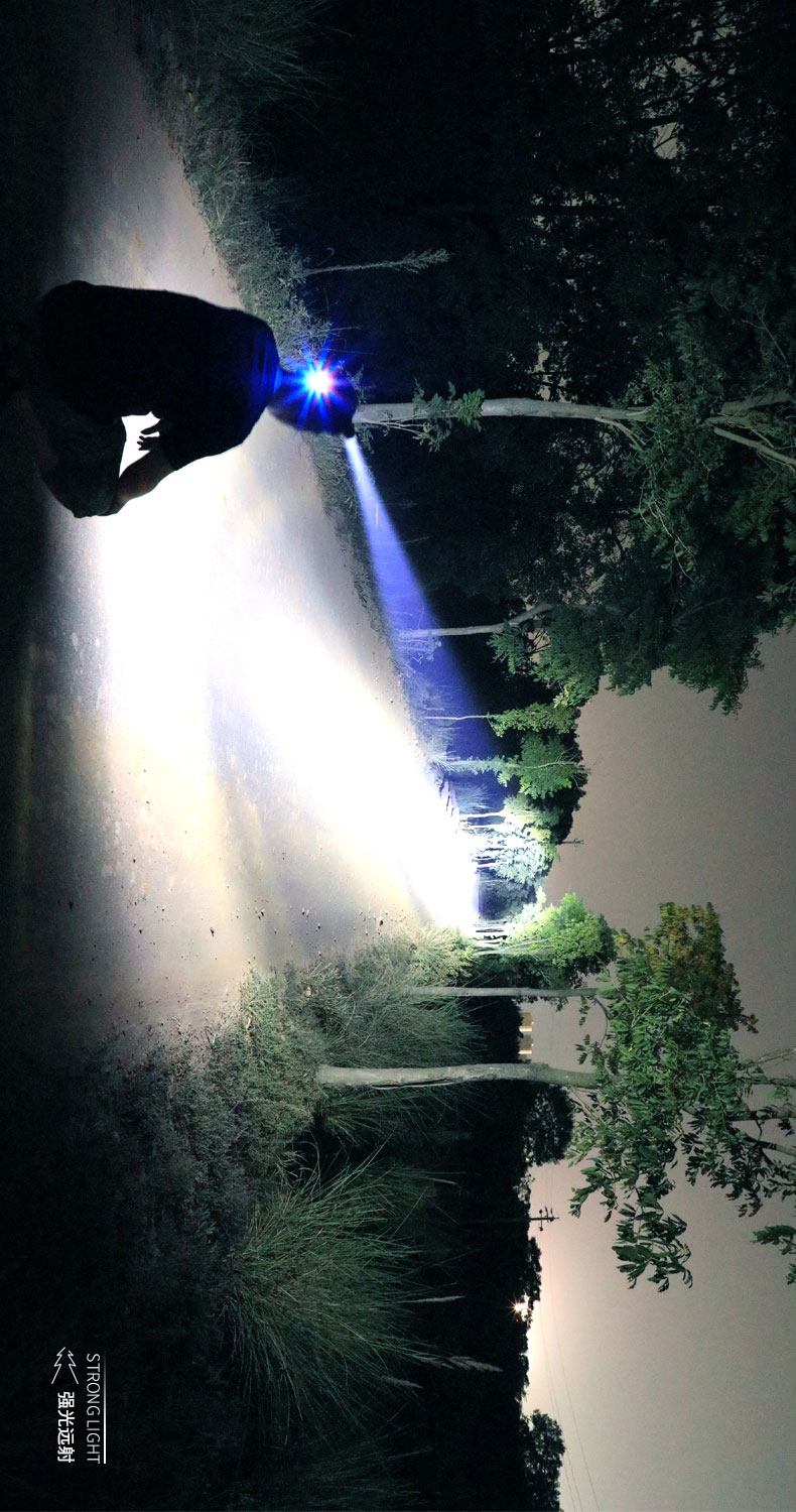 ไฟฉายคาดศีรษะแรงสูงแบบปรับขยายได้ Han Guang A2 หลอด HP20 แสงสีเหลือง พร้อมแบตเตอรี่ 18650 3 ก้อน