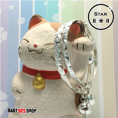 กำไลข้อเท้าเด็กเงินแท้ ขนาดL ลายStar
