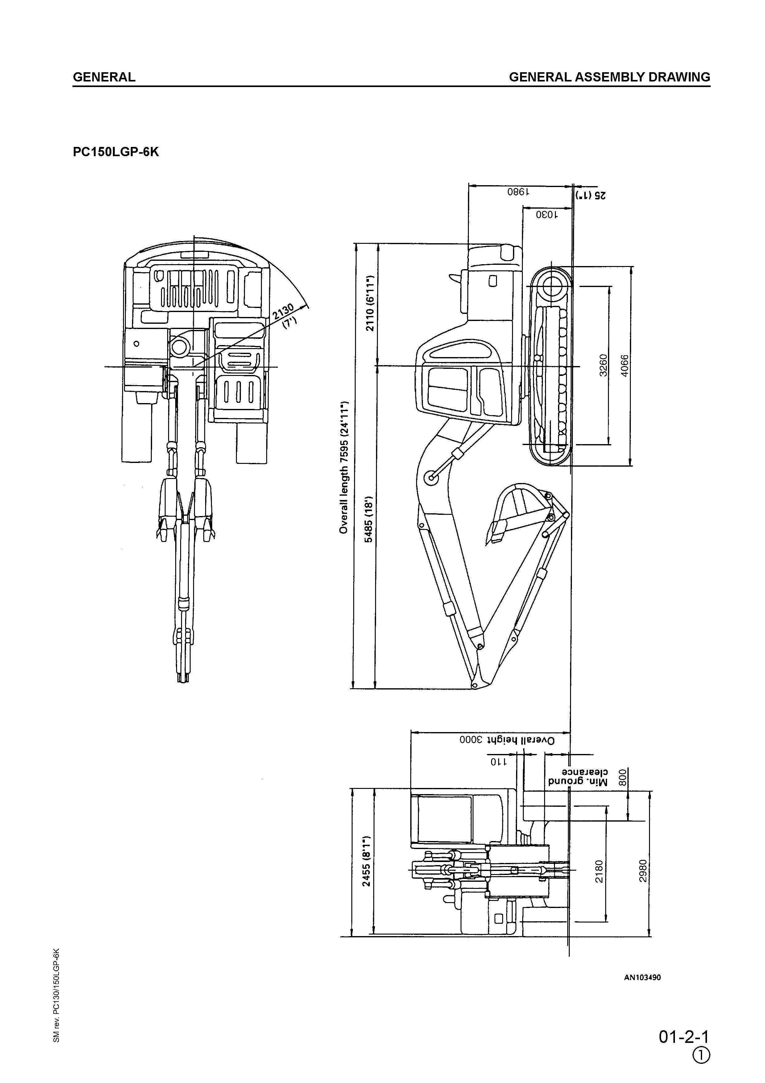 หนังสือ คู่มือซ่อม วงจรไฟฟ้า วงจรไฮดรอลิก จักรกลหนัก PC130-6K K30001 , PC150LGP-6K K35001 (ทั้งคัน) EN