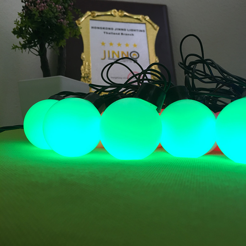 ส่งฟรี ไฟเชอรี่led ไฟปิงปองled 20 ลูก : ขนาด 5 ซม - สีเขียว /Ping pong ball led 20 leds : 5 cm. size - Green