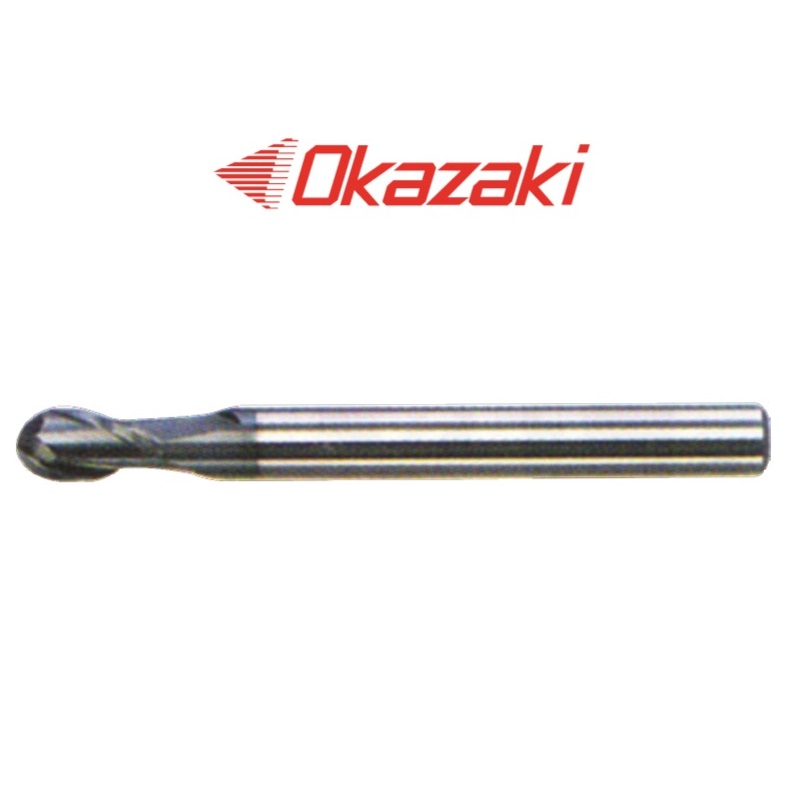 ดอกเอนมิลคาร์ไบด์หัวบอล2ฟันเคลือบTiAlN - TiAlN Coated Solid Carbide Ball Endmills 2 Flutes SPSBD2A Series [Brand: Okazaki]