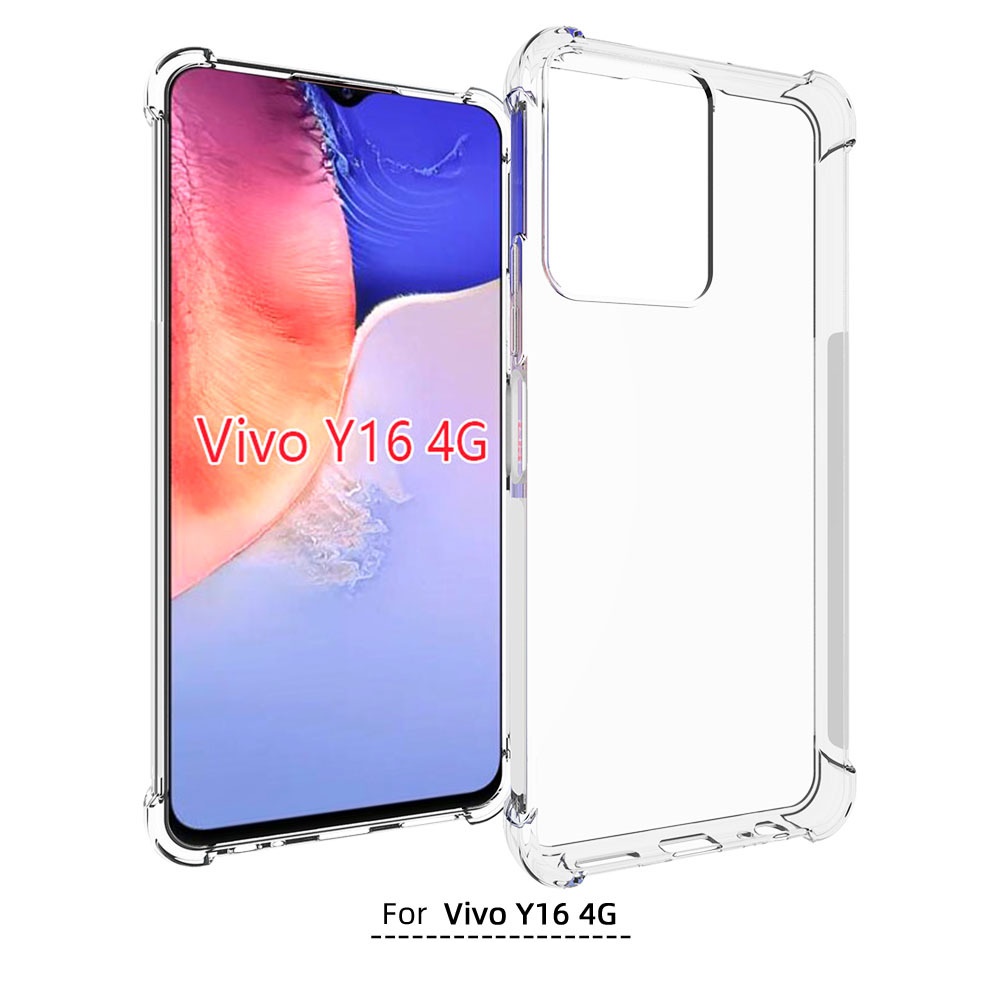 เคส Vivo Y16 4G ใสเสริมขอบและมุมกันกระแทก