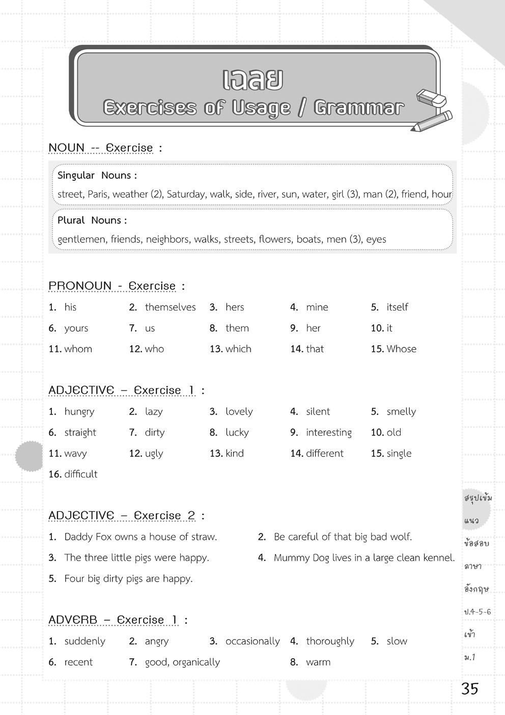 สรุปเข้ม แนวข้อสอบ ภาษาอังกฤษ ป. 4-5-6 เข้า ม.1 โดย พ.ศ.พัฒนา