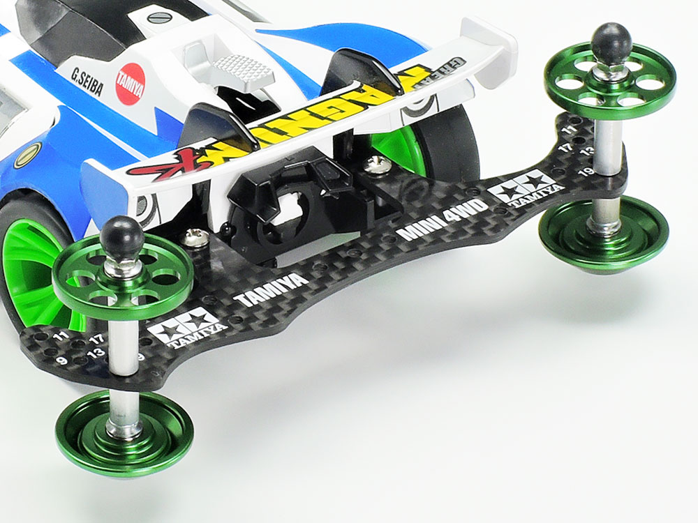 95607 TAMIYA Mini 4WD HG Lightweight 19mm Aluminum Ball-Race Rollers (Ringless/Green)