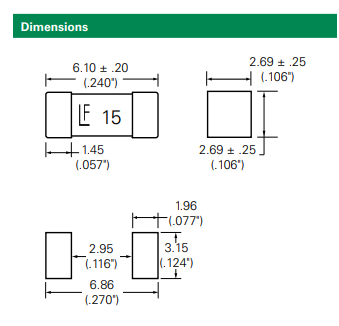 SMD ฟิวส์ (1808) 4A/5A/6A/6.3A/7A/8A/10A 250V