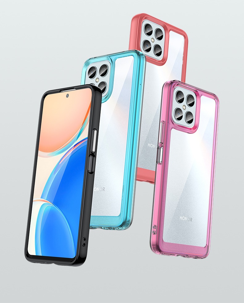 เคส Honor X8 แบบอะคริลิคใสขอบ TPU หลากสี