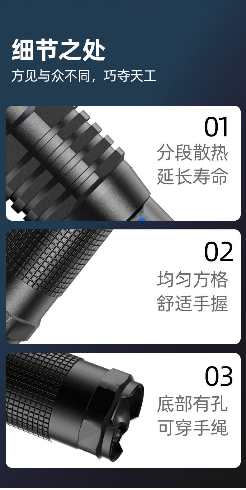 ไฟฉายแรงสูงขนาดกลาง แบบขยายได้ ขนาดกระชับมือ Warsun PF-217 หลอด HP15 LED รวมแบตเตอรี่ 21700 2 ก้อน