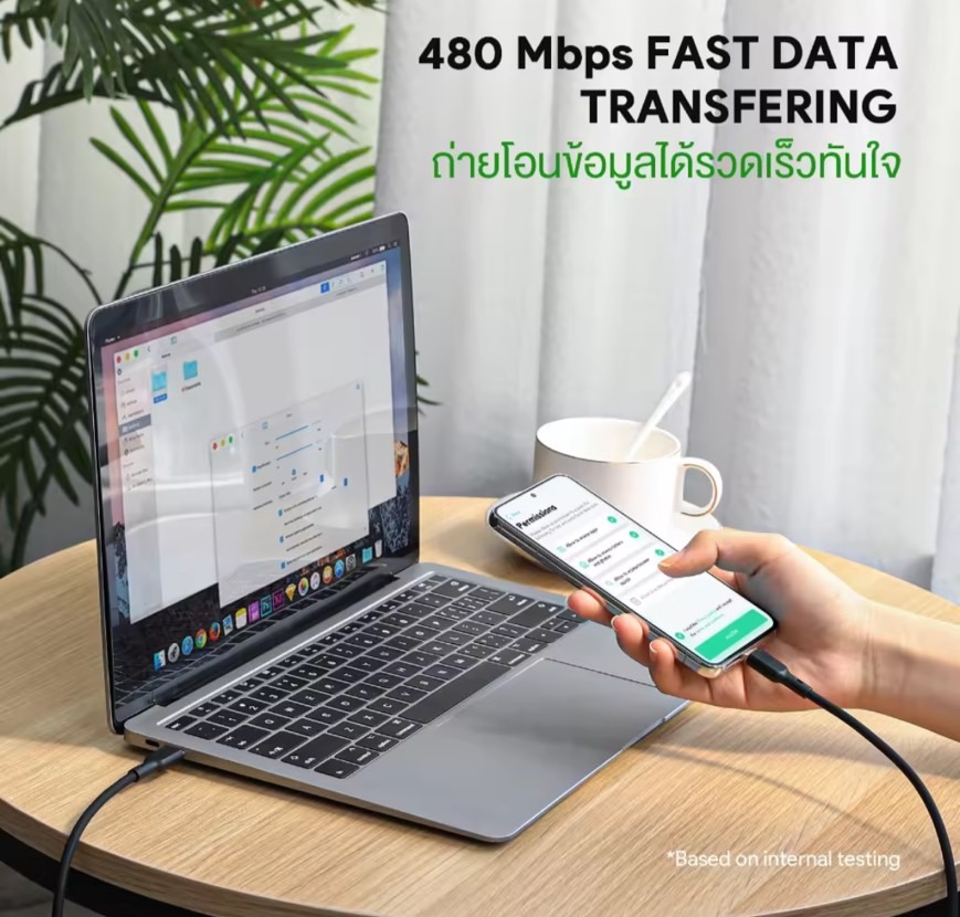 สายชาร์จ AUKEY CB-SCC242 Circlet Blink 240W ชาร์จเร็ว 5A แบบ USB C to USB – C PD Cable รุ่น CB-SCC242