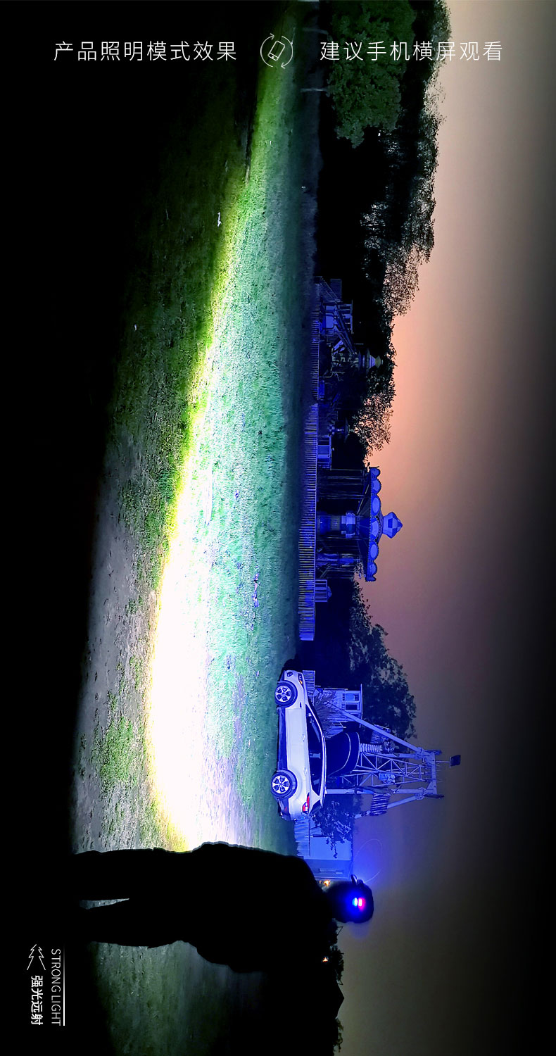 ไฟฉายคาดศีรษะแรงสูงแบบปรับขยายได้ Han Guang A2 หลอด HP20 แสงสีเหลือง พร้อมแบตเตอรี่ 18650 3 ก้อน