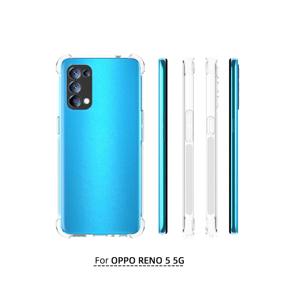 เคส OPPO Reno 5 5G แบบ TPU ใสเสริมขอบและมุมกันกระแทก