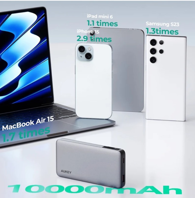 AUKEY Sprint X 10,000 mAh พาวเวอร์แบงค์ ชาร์จเร็ว PB-Y41 Gray