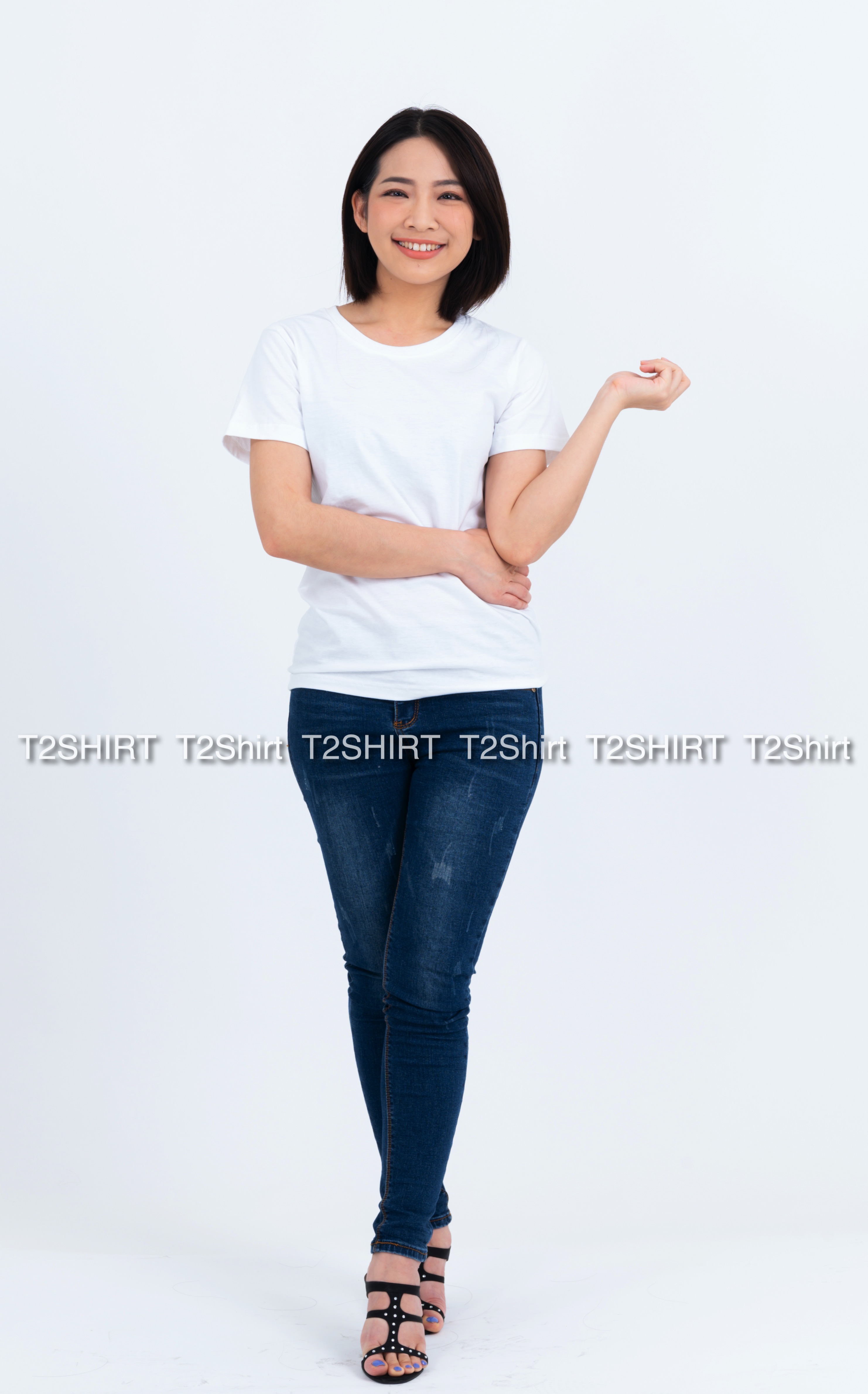 เสื้อยืด คอกลม แขนสั้น สีขาว Size 3XL