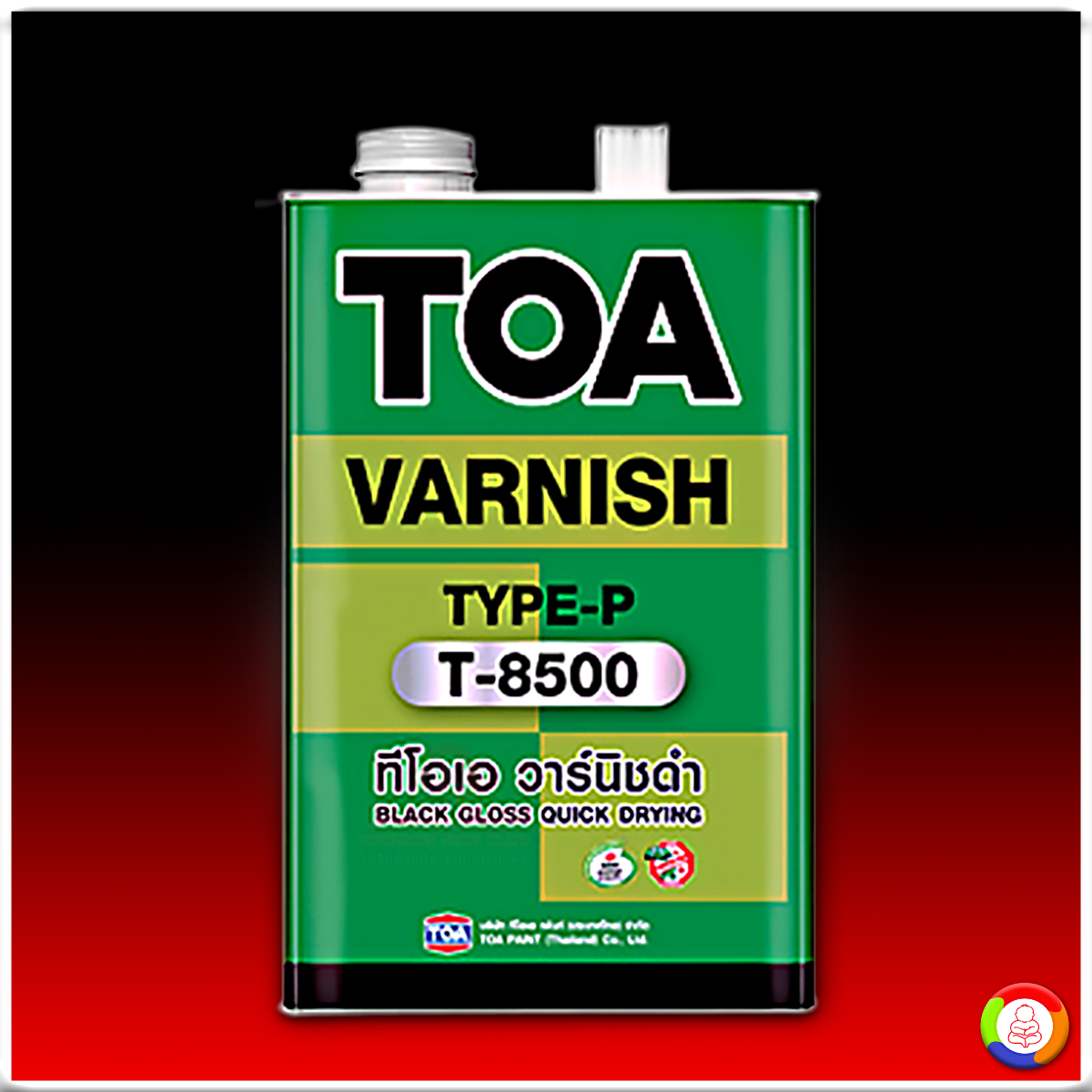 TOA Varnish Black Gloss T-8500 ทีโอเอ วาร์นิชดำ สำหรับภายใน