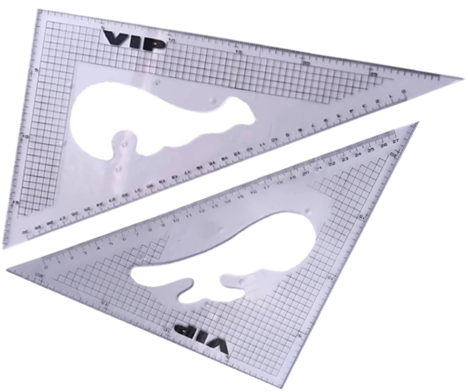 VIP ฉากสามเหลี่ยม ฉากออกแบบ 12 นิ้ว พร้อมแสดงขนาดวัดอย่างชัดเจน