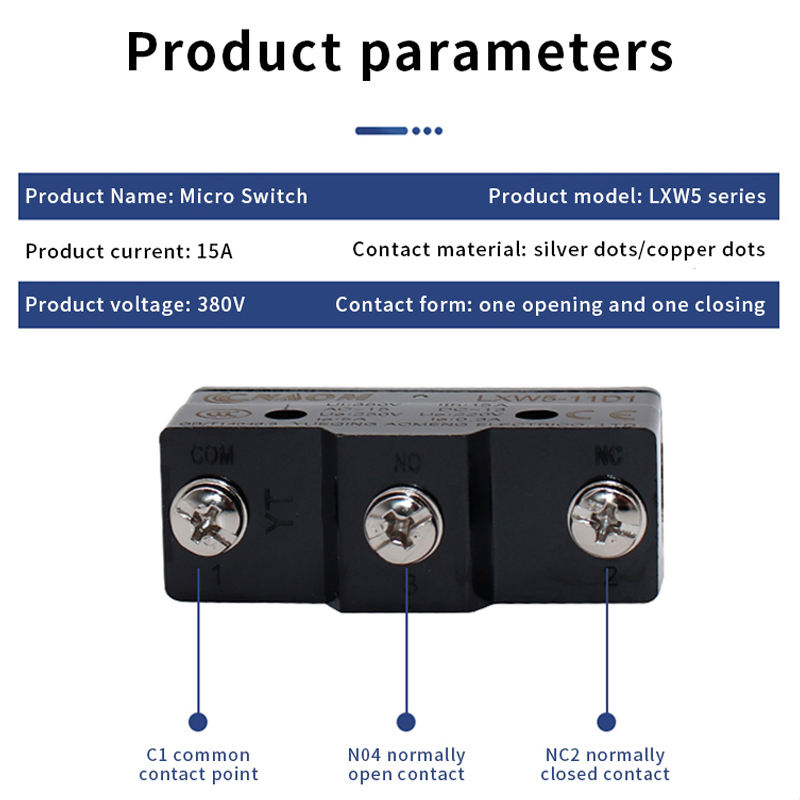 LXW5-11M Limit Switch Micro Swich ลิมิตสวิทช์ ไมโครลิมิตสวิทช์ แบบปุ่มกด กระแสสูง 10A