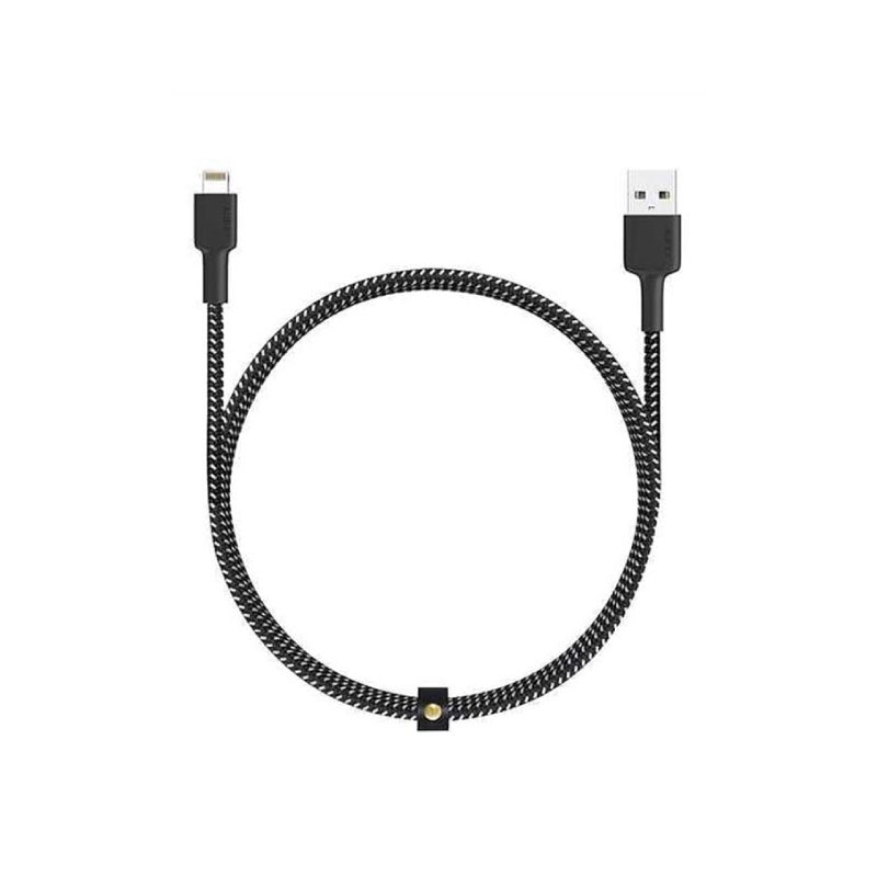 สายชาร์จ Aukey MFI Certified iPhone ไนล่อนถัก Lightning cable for iPhone รุ่น CB-BAL4 ยาว 2 เมตร - BLACK