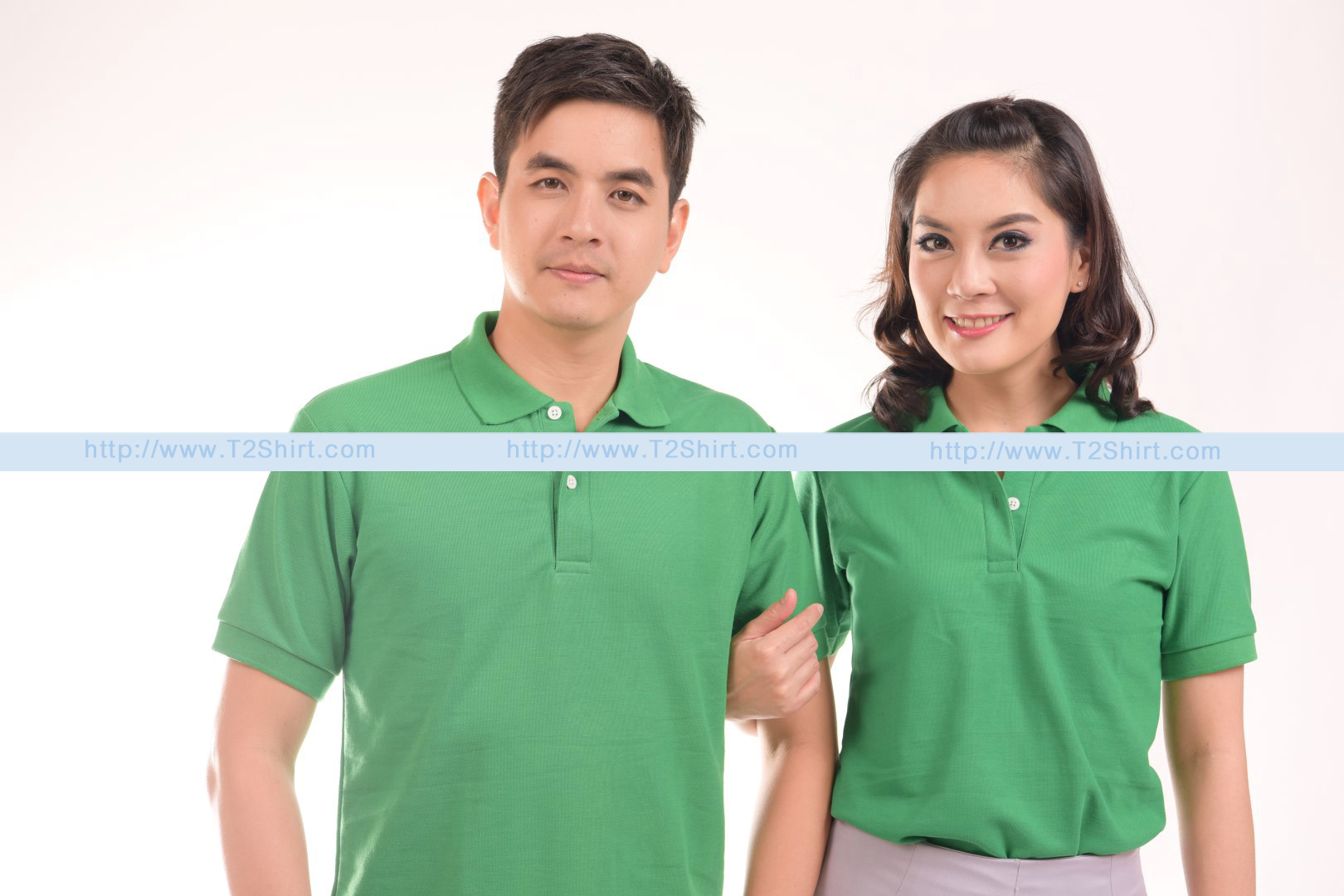 เสื้อโปโล TK แขนสั้น ทรงตรง สีเขียวใบไม้ Size 4XL