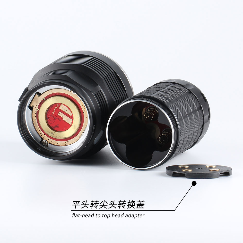 ไฟฉายแรงสูงขนาดกลาง แสงสุดสว่าง Convoy 4X18A SBT90.2 Black หลอด Luminus SBT90.2 5700K แสงค่อนไปเหลือง