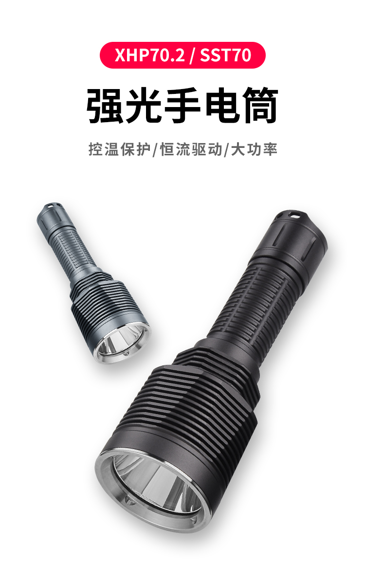 ไฟฉายแรงสูงขนาดกลาง Pioneman U8A Titanium หลอด SST70 , 4000 LM