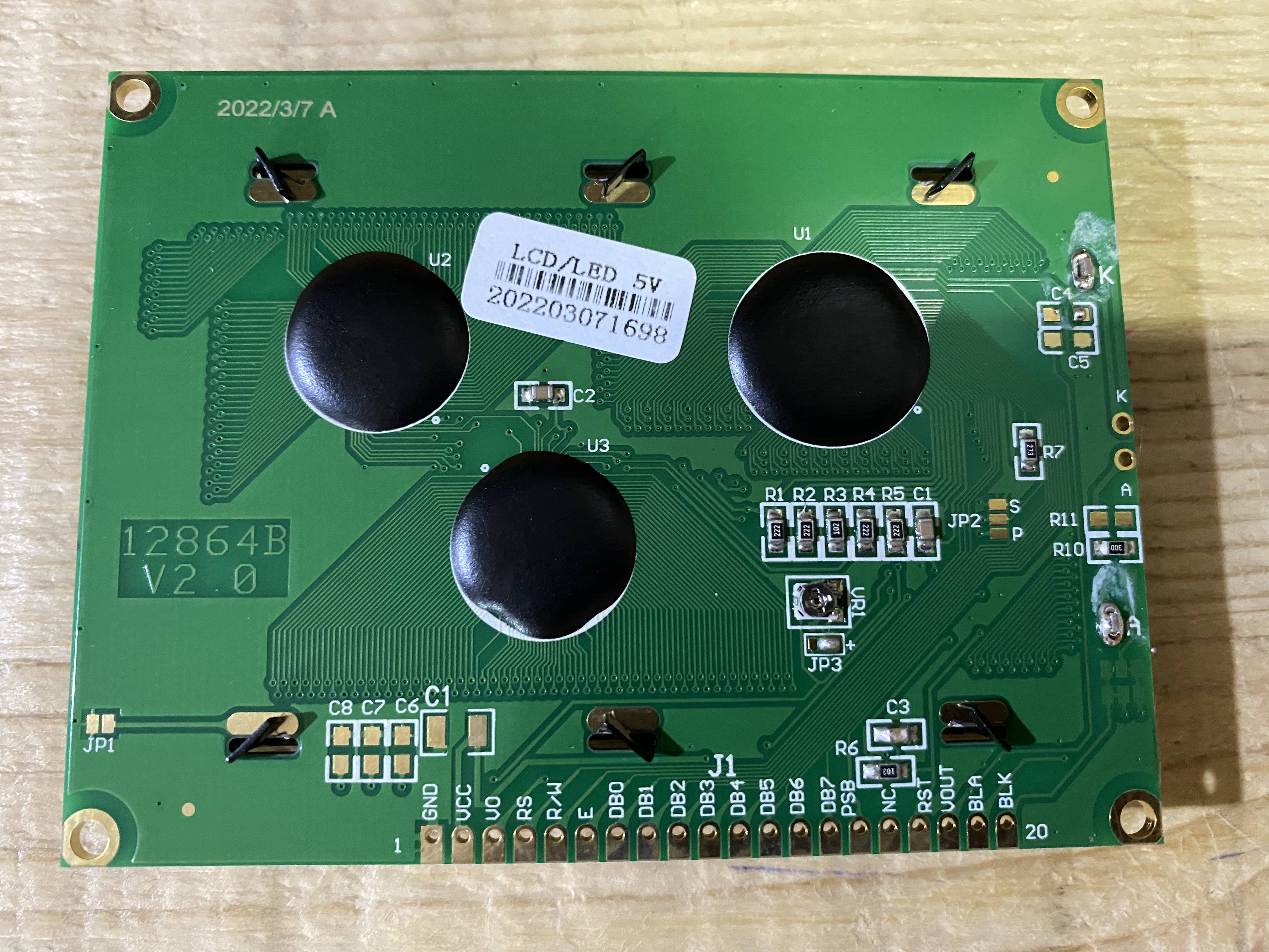 12864 LCD Display Module with Blue Backlight ST7920