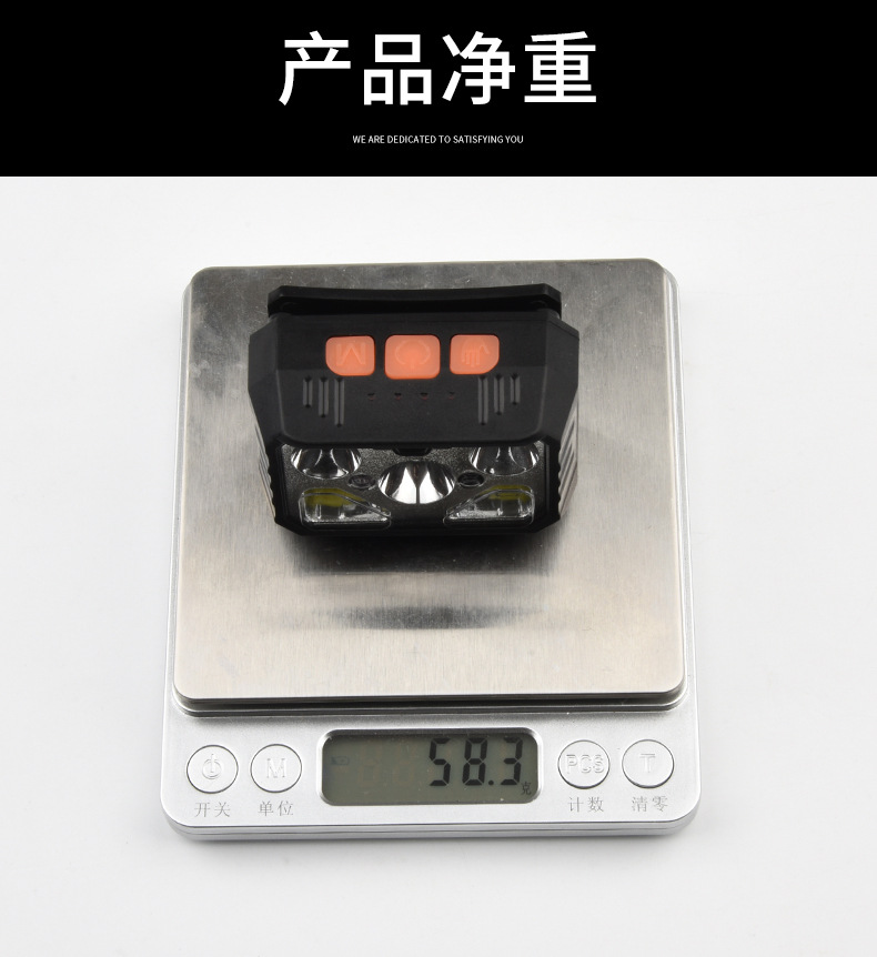 ไฟฉายคาดศีรษะ แบบกระทัดรัด 5 หลอด XPE และ COB พร้อมเซนเซอร์เปิด ปิด Strong Wolf TD 12703