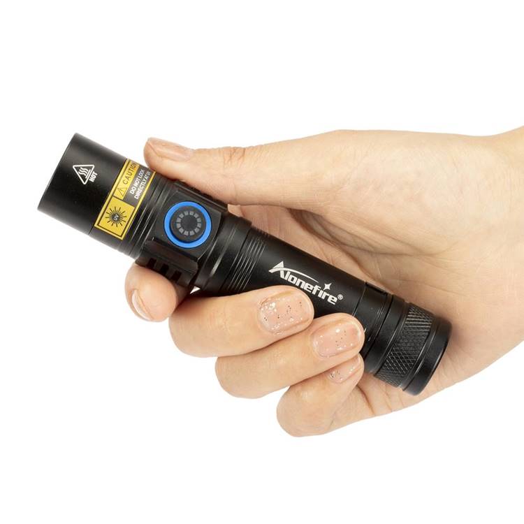 ไฟฉายพกพา UV AloneFire SV-38 365 Nm , USB Type - C พร้อมแว่นตากันแสง UV 1 อัน แบตเตอรี่ 2 ก้อน