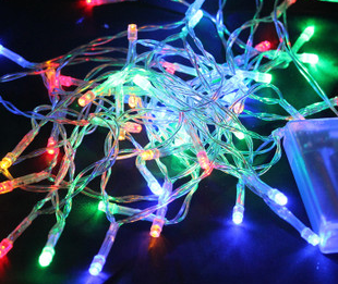 ไฟกระพริบ led ไฟหิ่งห้อย ไฟประดับ 80 led ใช้ถ่าน : สลับสี / String light led 80 led : RGB (Batterry)