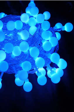 ส่งฟรี ไฟเชอรี่led ไฟปิงปองled 100 ลูก : ขนาด 1.6 ซม - สีฟ้า /Ping pong ball led 100 leds : 1.6 cm. size - Blue