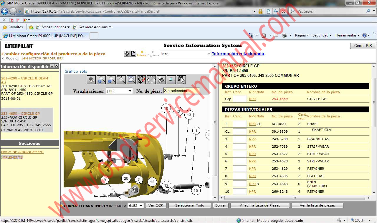 โปรแกรมรวมคู่มือซ่อม+WIRING DIAGRAM+PART CATALOG CATERPILLAR SIS V.2012