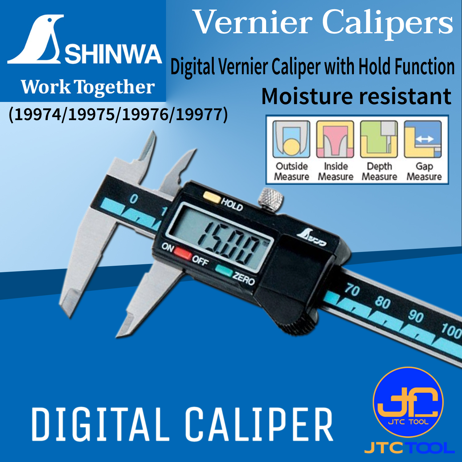 Shinwa เวอร์เนีย คาลิปเปอร์ ดิจิตอล - Digital Vernier Caliper