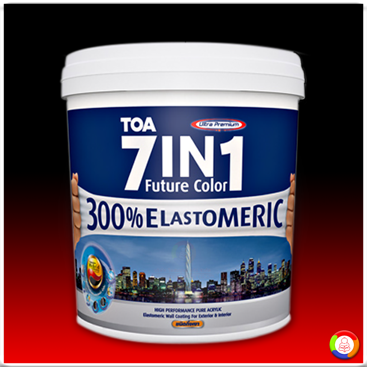 TOA 7IN1 Acrylic Elastomeric ทีโอเอ เซเว่น อิน วัน สีน้ำอะคริลิกยืดหยุ่นสูง ชนิดกึ่งเงา