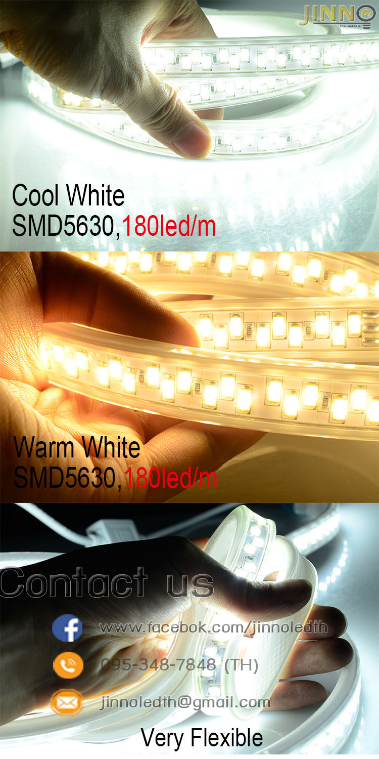 ไฟสายยาง 220v รุ่น 5630 180led รุ่น Milky wire