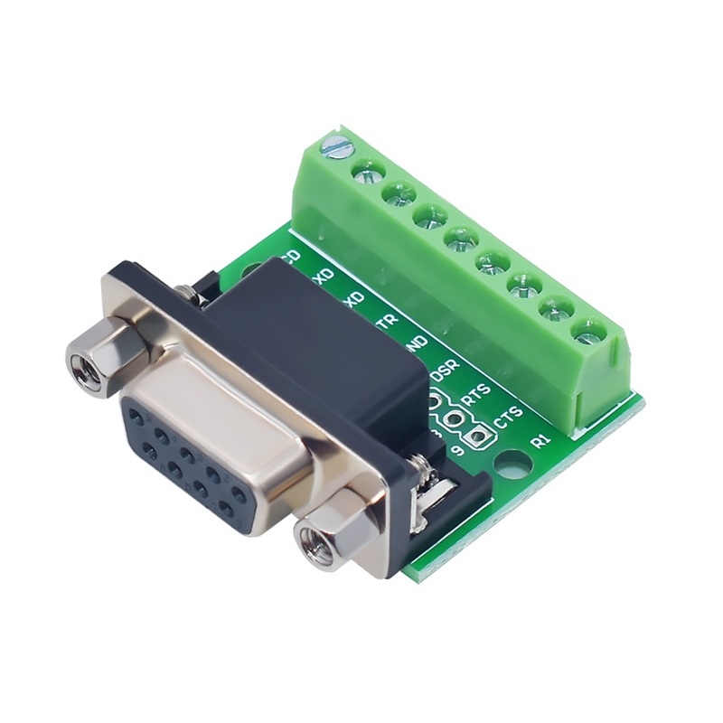 หัวแปลง DB9 (RS232 RS485) ตัวผู้-ตัวเมีย เป็น Terminal 9 ช่อง