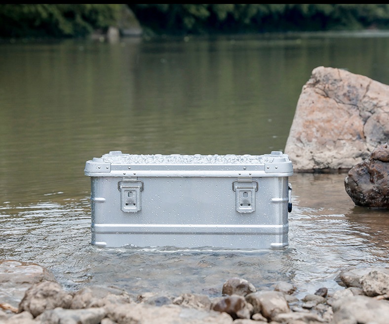 กล่องอลูมิเนียม เก็บของ แค้มปิ้ง 58 ลิตร Aluminum Storage Box 58L