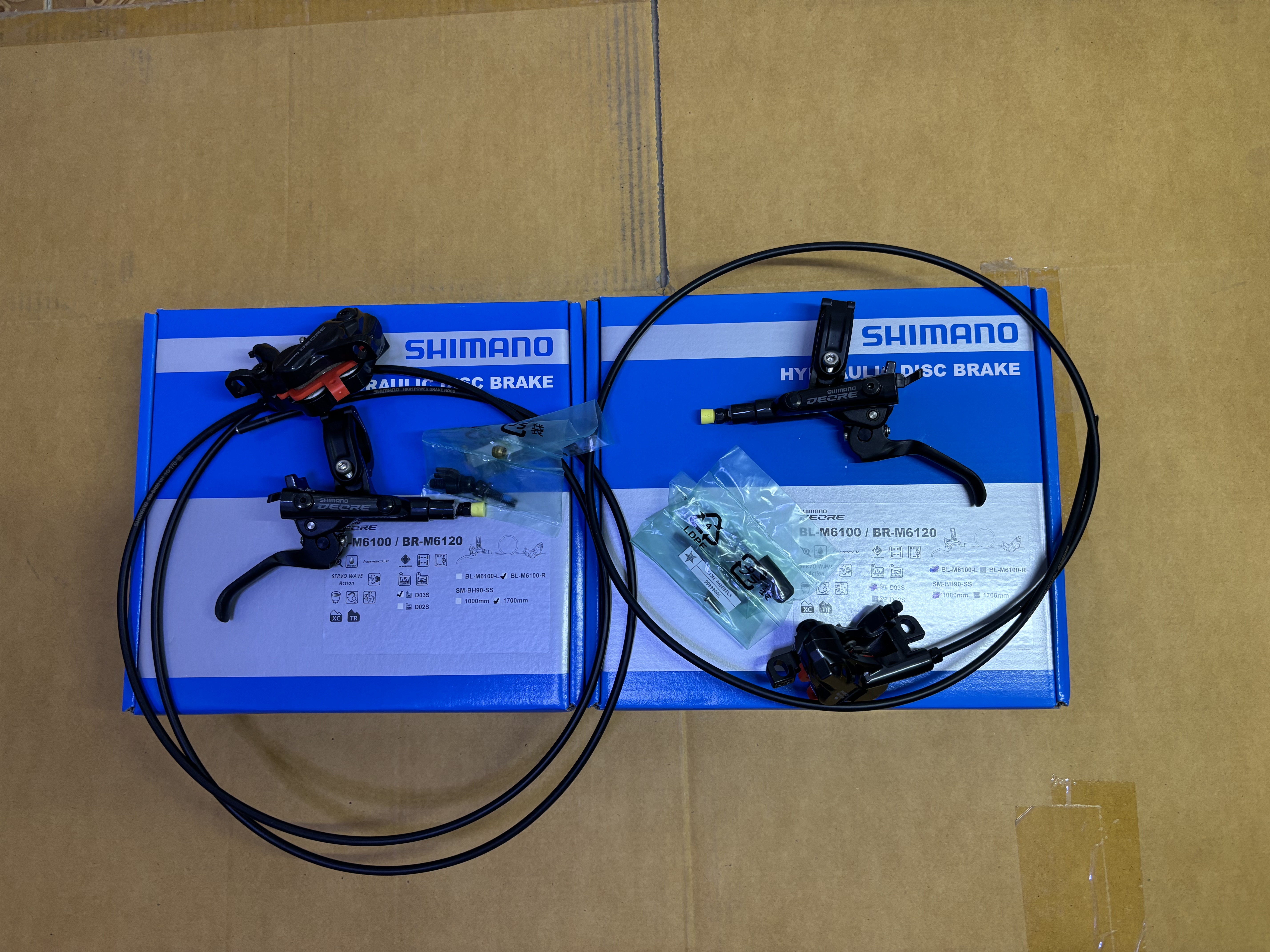 ชุดดิสเบรกหน้า + หลัง DEORE รุ่น BL-M6100/BR-M6120 แบบ 4 Port
