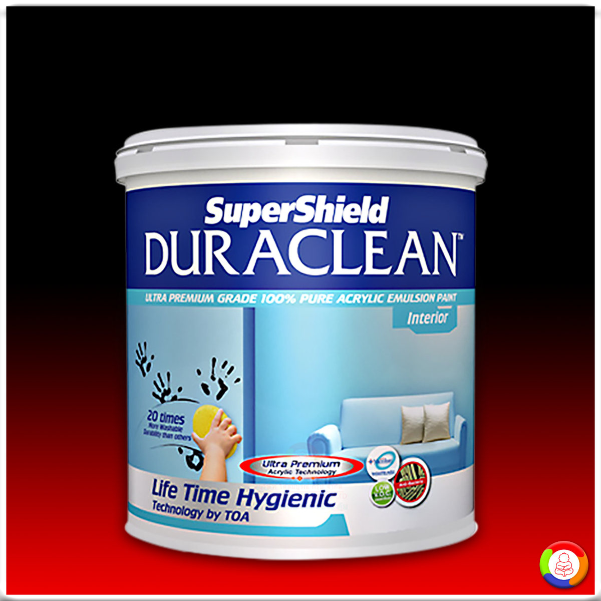 SuperShield Duraclean Semi-Gloss ซุปเปอร์ชิลด์ ดูราคลีน สีน้ำอะคริลิก ชนิดกึ่งเงา
