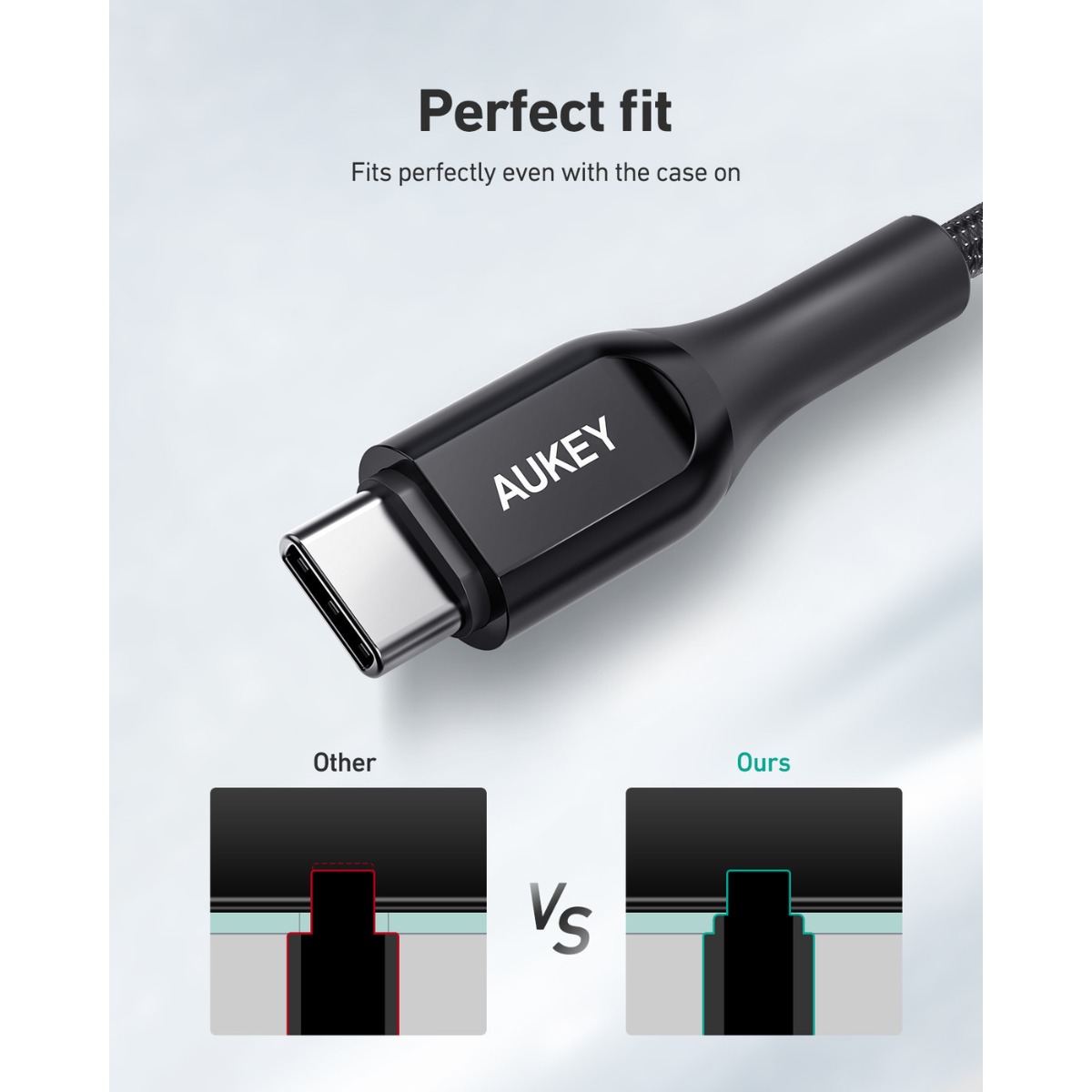 สายชาร์จ Type-C AUKEY CB-CD44 Nylon Cable USB-A to USB-C 200cm
