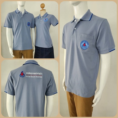 เสื้อโปโลสีเทา ปักตรา อสม. เสื้อ อสม.สีเทา อาสาสมัครสาธารณสุขประจำหมู่บ้าน จิตอาสา อสม.เขต สาธารณสุขท้องถิ่น เทศบาล อบต.