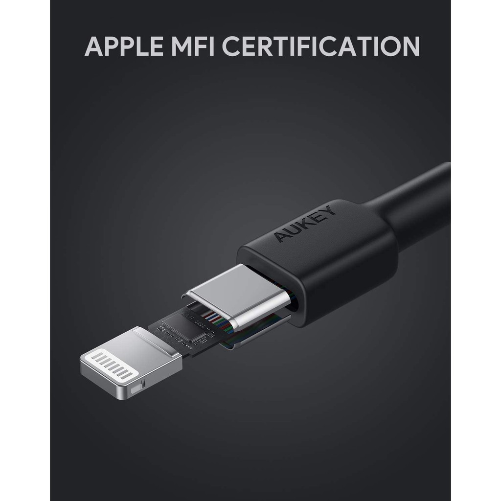 สายชาร์จ AUKEY MFI USB-C to L for iPhone 11/11Pro /11Pro Max Power Delivery Charge รุ่น CB-CL2 - RED