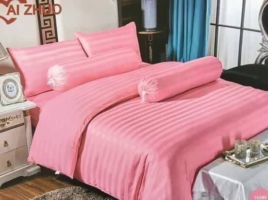 เฉพาะชุดผ้าปู ขนาด 3.5 ฟุต 3 ชิ้น สีพื้น ลายริ้ว งานโรงแรม 4 ดาว ผ้าเนียนนุ่ม ไม่เป็นขุย สีสวย เนื้อผ้าดีมาก