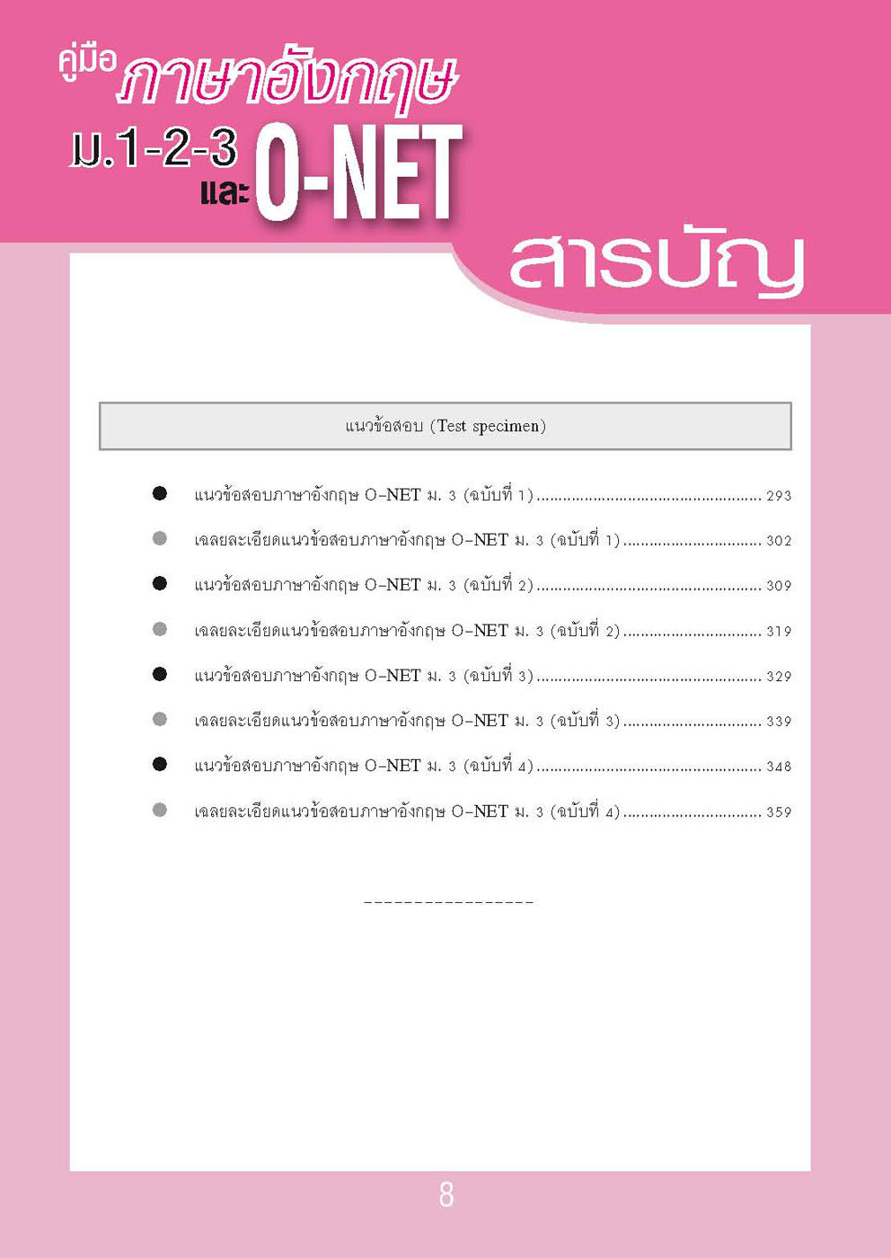 คู่มือเตรียมสอบภาษาอังกฤษ ม.1-2-3 O-NET โดย พ.ศ.พัฒนา