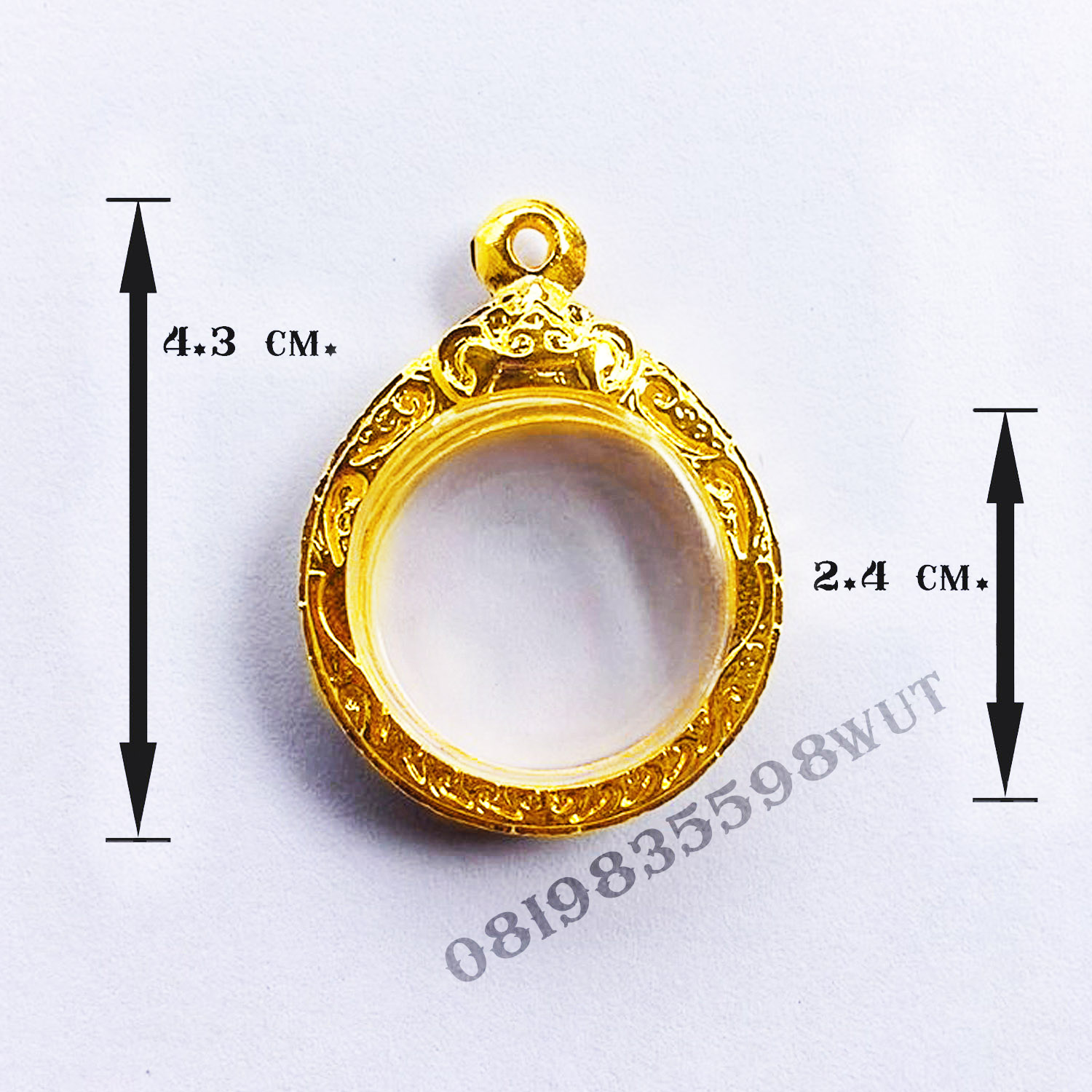 กรอบพระ ตลับพระ ทองไมครอน ทรงกลม