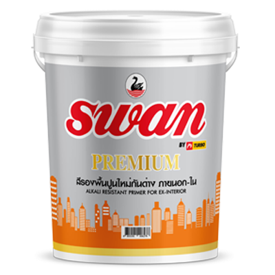สีเทอร์โบ สีรองพื้นปูนใหม่ สวอน พรีเมี่ยม Turbo Swan Premium Alkali Resistant Primer (2.5 GL.)