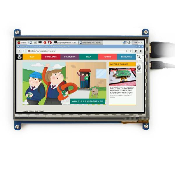 จอ LCD สำหรับ Raspberry Pi รองรับการสัมผัส 7 นิ้ว HDMI LCD 1024x600 with Capacitive Touch