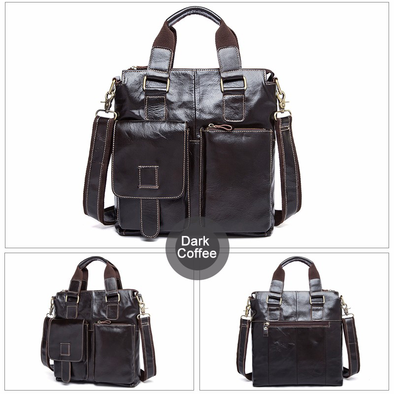 กระเป๋าสะพายใบใหญ่หนังแท้ รุ่น PHY8259 (Dark Coffee)