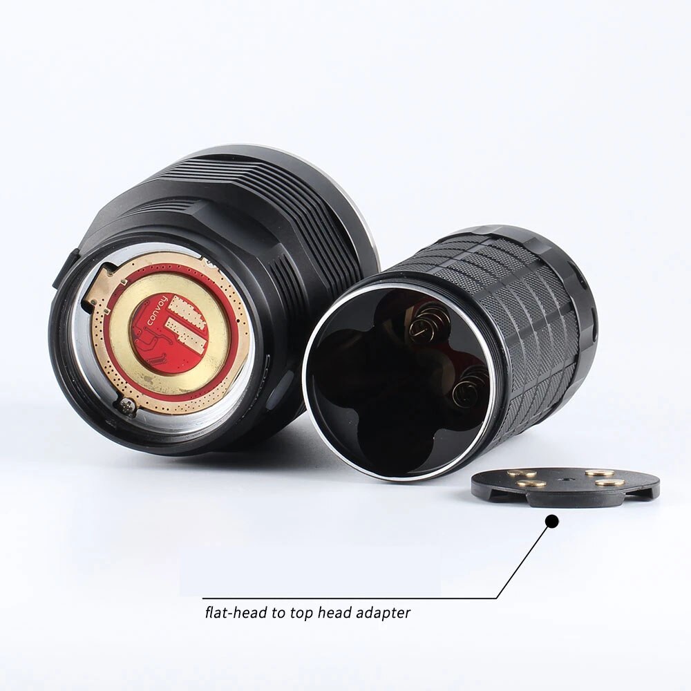 ไฟฉายแรงสูงขนาดกลาง แสงสุดสว่าง Convoy 4X18A SBT90.2 Black หลอด Luminus SBT90.2 5700K แสงค่อนไปเหลือง