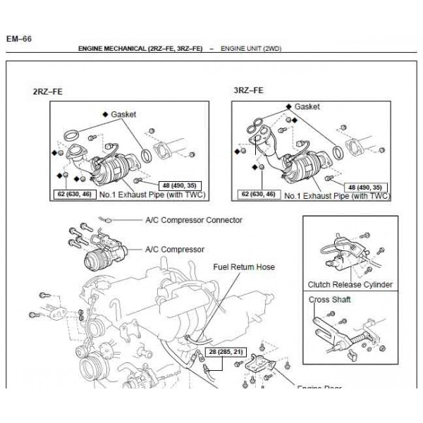 CD คู่มือซ่อม และ WIRING DIAGRAM TOYOTA TACOMA เครื่องยนต์ 2RZ-FE, 3RZ-FE, 5VZ-FE