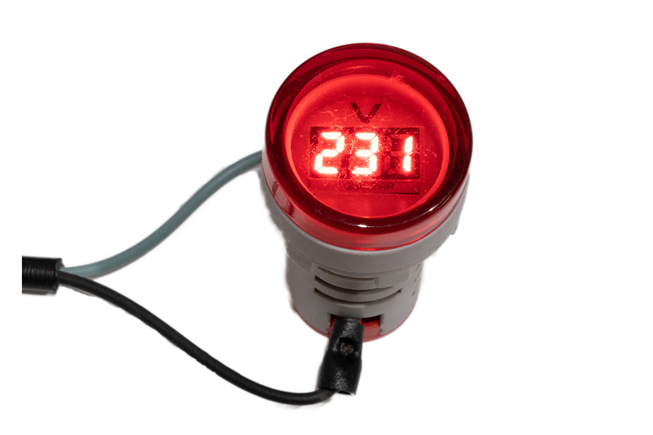 AD16-22VM Digital AC Voltage Meter Pilot Lamp วัดแรงดันไฟฟ้า 20-500VAC 22mm