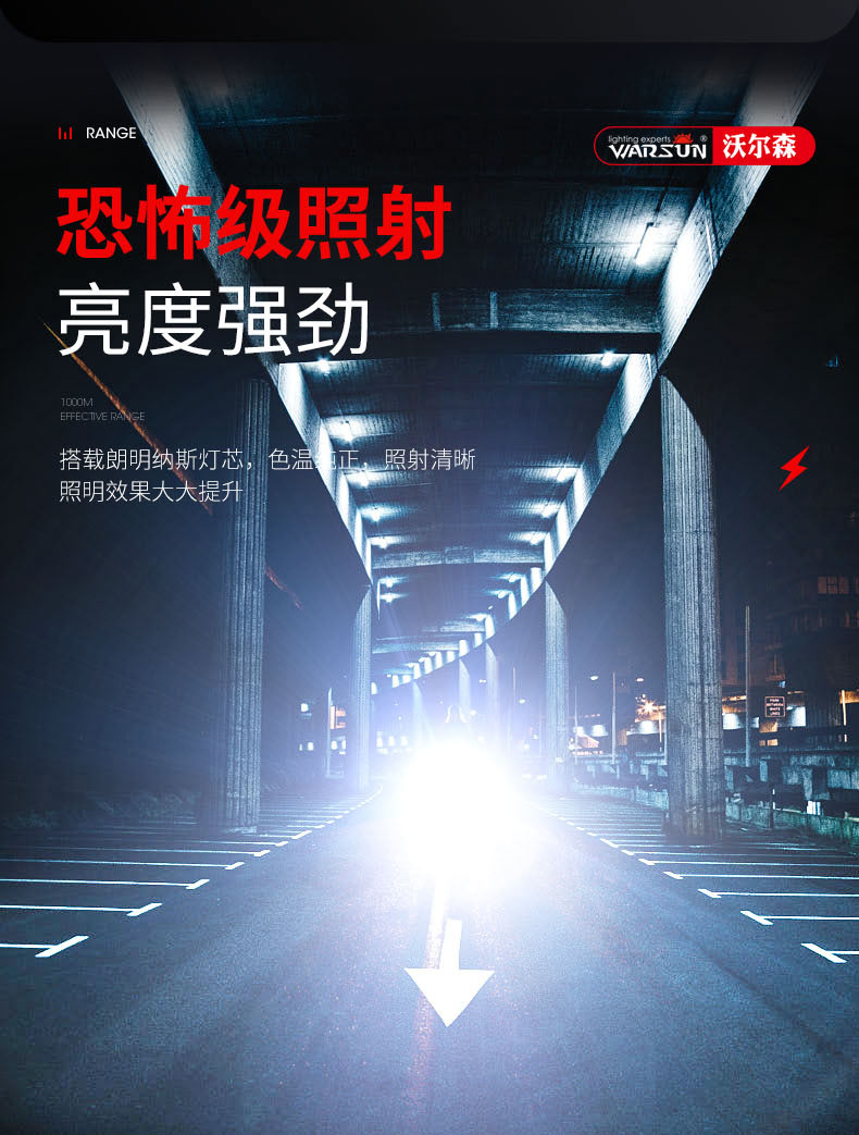 ไฟฉายสะพายแรงสูง แบบส่องไกล พร้อมโคมสีขาว และแดง Warsun D498 Black Upgrade Edition รุ่น 9000