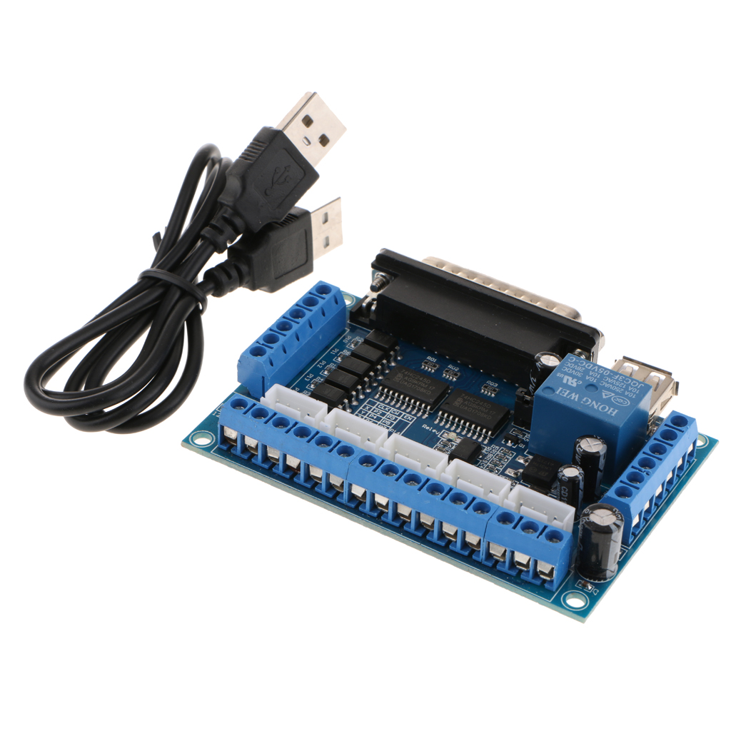 MACH3 Supported 5 Axis Engraving Machine / CNC Stepping Motor Driver Interface Adapter Breakout Board + USB Cable